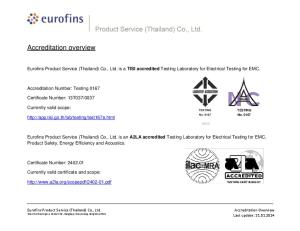 Accreditation Overview - Eurofins