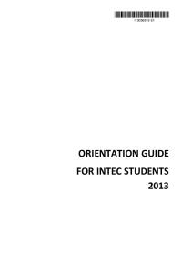 orientation guide for intec students 2013 - INTEC College